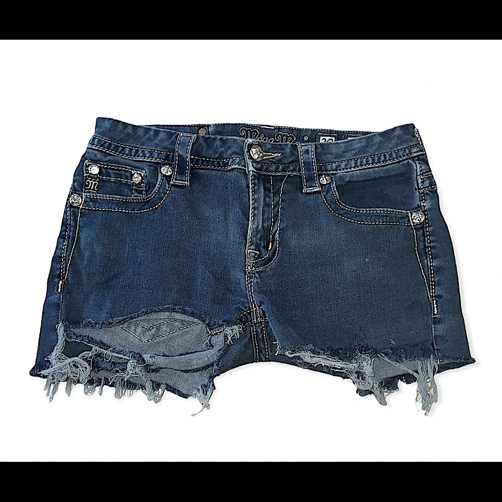 Girls Miss Me Curvy Skinny Denim Shorts (29)